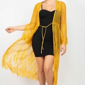 Stripe Lace Kimono
